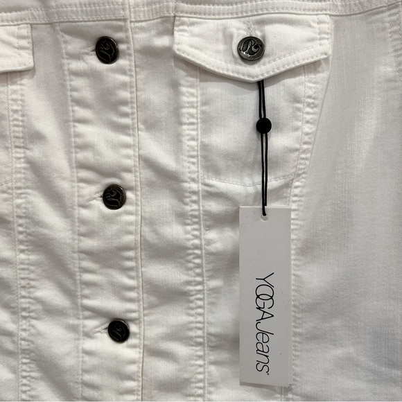 YOGA JEANS Woman’s WHITE XL BRAND NEW JEAN JACKET - Picture 5 of 6